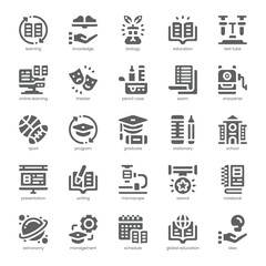 Academic Progress Icon pack for your website, mobile, presentation, and logo design. Academic Progress Icon solid design. Vector graphics illustration and editable stroke.