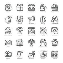 Customer Loyalty Icon pack for your website, mobile, presentation, and logo design. Customer Loyalty Icon outline design. Vector graphics illustration and editable stroke.
