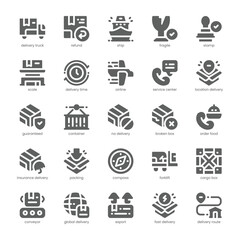 Delivery Service Icon pack for your website, mobile, presentation, and logo design. Delivery Service Icon solid design. Vector graphics illustration and editable stroke.