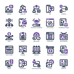 Social Planner Icon pack for your website, mobile, presentation, and logo design. Social Planner Icon dual tone design. Vector graphics illustration and editable stroke.