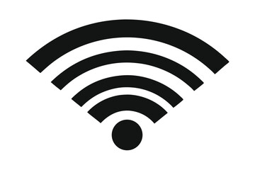 Simple Black Wireless Internet Signal Icon Wifi Connection Symbol Illustration