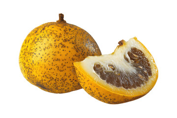 Ripe Yellow Citrus Fruit with Speckled Skin A Detailed Close-Up