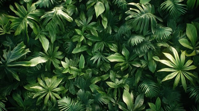 Lush green tropical foliage