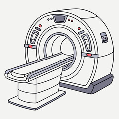 Creative details beautiful MRI Machine Vector Illustration 