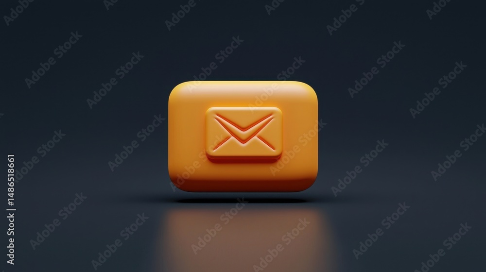 Poster unique orange envelope icon reflecting creative digital design for communication concepts and messag