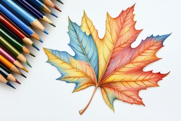 Vibrant autumn leaf drawing (1)