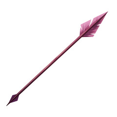 Contemporary Arrow with Clear Vectors in Rich Plum Isolated on Transparent Background