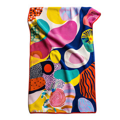Playful Beach Towel with Giant Quirky Pattern Isolated on Transparent Background