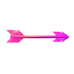 Bold Arrow with Defined Contours in Vivid Fuchsia C Isolated on Transparent Background