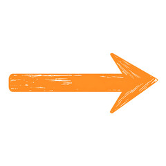 Minimal Orange Arrow Pointing Left Isolated on Transparent Background
