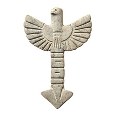 A Stone Arrow with Mississippian Birdman Glyphs Nat Isolated on Transparent Background