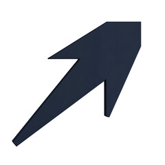 Dynamic Arrow with Layered Edges in Matte Navy Color Isolated on Transparent Background