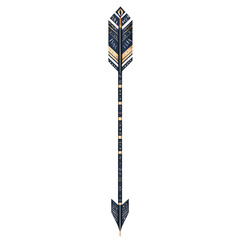 Contemporary Arrow with Precise Geometric Patterns Isolated on Transparent Background