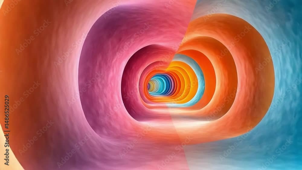 Aufkleber tunnel vision: explore the abstract depths of a mesmerizing tunnel, a symphony of swirling colors th