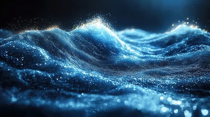 A pulsating blue canvas, where dynamic graphs, adorned with vibrant glowing elements, danced and fluctuated, narrating the ebb and flow of the financial world 