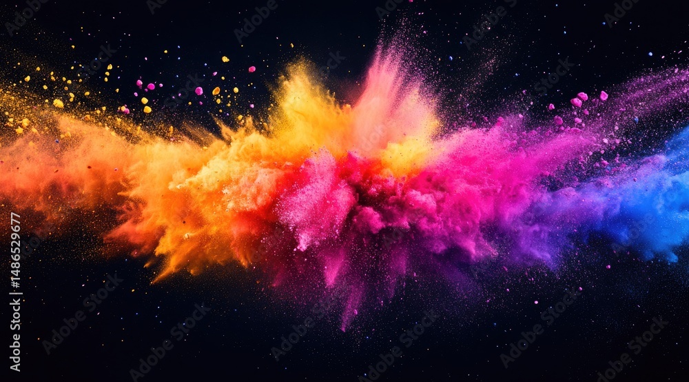Poster exploding colors in a vibrant display