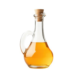 Oil in glass decanter on transparent background