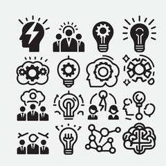 Business strategy, business plan, mission vision, growth chart, profit analysis, market research, goal setting sales funnel SWOT analysis strategic thinking roadmap financial goal icon set