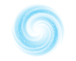 Blue fresh cold air circle rotating effect on white. Wind from conditioner Whirlwind flow. Vector illustration