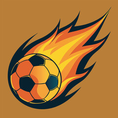 Fototapeta premium soccer ball fire flames