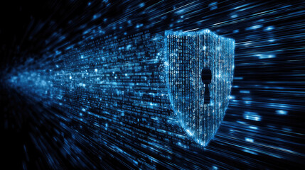 Digital shield formed from binary code protects against cybersecurity threats