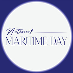 National Maritime Day Vector Editable Background with Cursive Typography Wordmark for Nautical Events