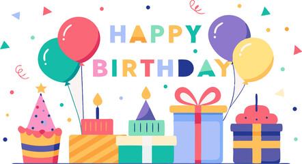 Happy birthday card with balloons jpg