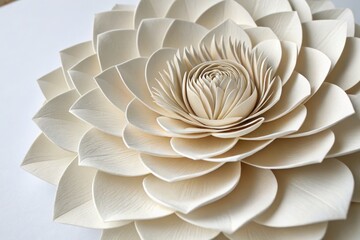 White Paper Flower Sculpture With Intricate Details Generative AI