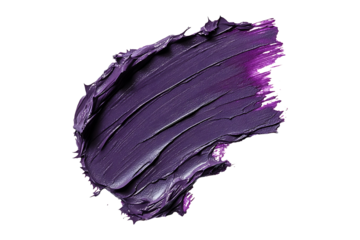 Dark purple cream smudge smear isolated on a transparent background.