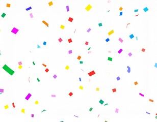 Celebration confetti over white background, holiday concept