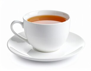 Cup of tea over white background