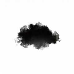 Fototapeta premium Black cloud shape over white background, single black cloud
