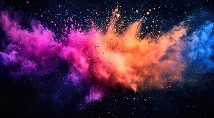 Naklejka premium Explosive colorful powder explosion