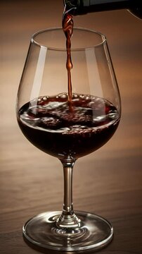 A vintage Port in a dessert glass with ruby viscosity.