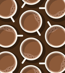 Top View Chai or tea Vector Illustration Seamless Pattern for Creating Background of Beverages With South Asian Culture and Tradition. For print, pattern, greeting card, banners, wrapping paper