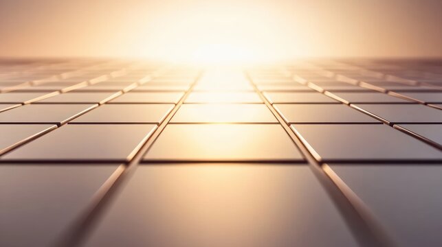 Golden square grid abstract metallic pattern background