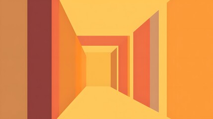 Abstract Warm Colors Corridor Geometric Design Background