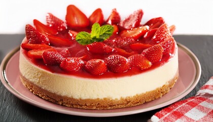 strawberry cheesecake close up