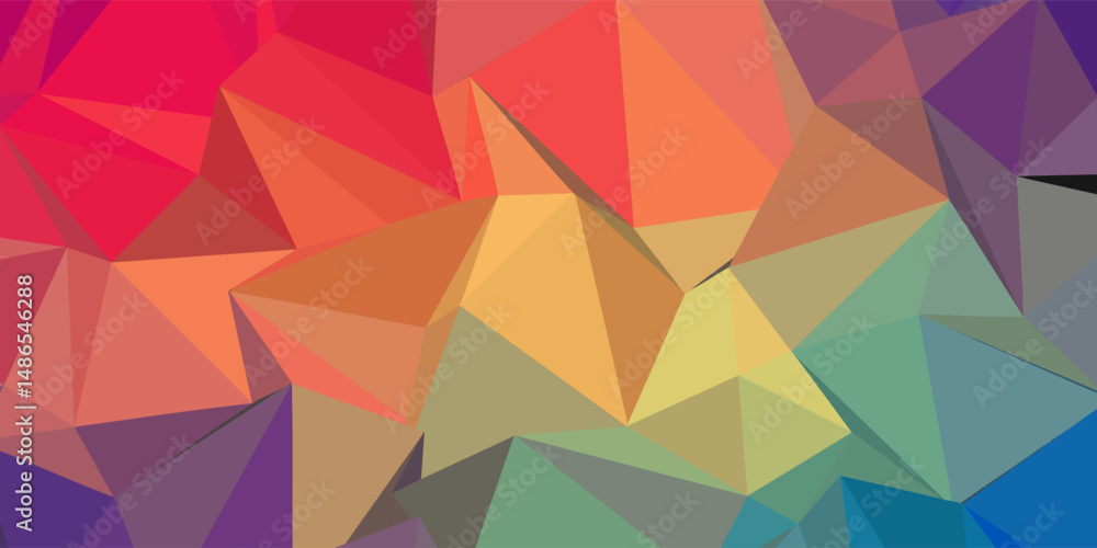 Poster consisting abstract background consisting of triangles vector illustration