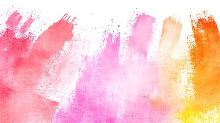 Obraz premium Abstract Watercolor Brush Strokes Pink Orange Yellow Background Texture