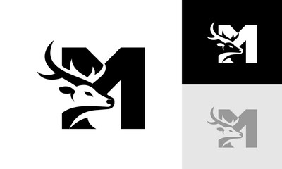 letter M deer logo