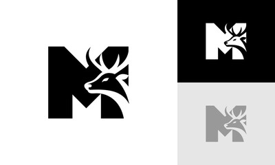 letter M deer logo