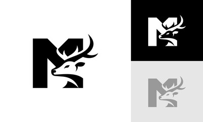 letter M deer logo