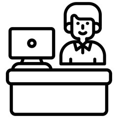 Office Receptionist Icon