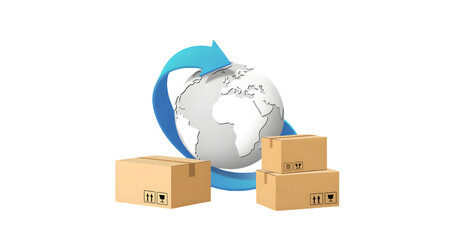 Global Shipping and Delivery Service Concept Illustration
