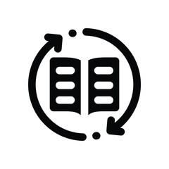 learning glyph icon. Strong and solid vector icon for websites, mobile interfaces, presentations, and visual branding. High quality and easy to edit.