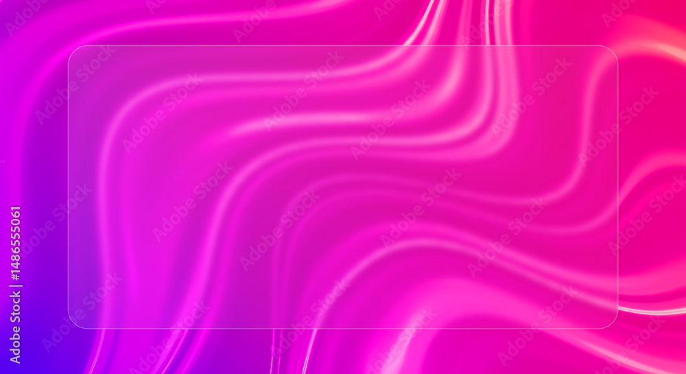 Poster abstract pink and purple background with a translucent rectangle in the center of the image area