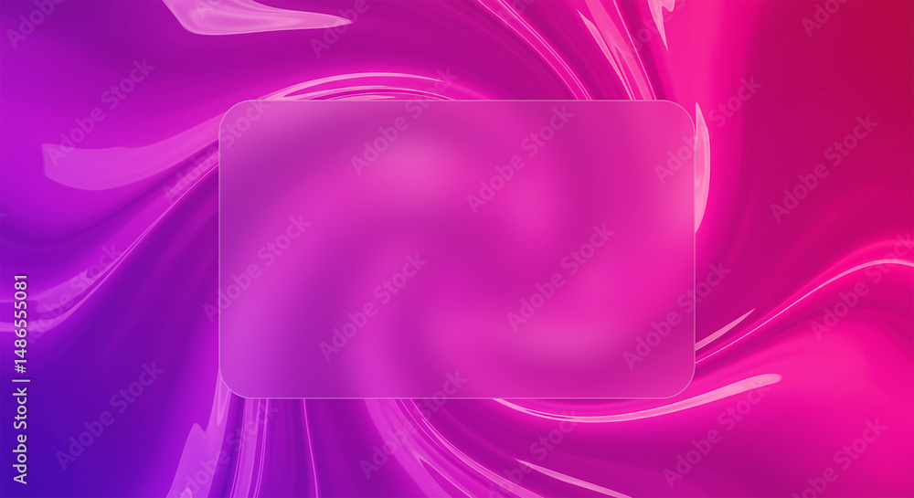 Poster abstract background with rounded rectangle and swirling pink and purple gradient patterns design