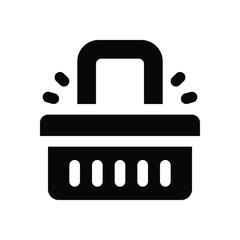 shopping basket glyph icon. Strong and solid vector icon for websites, mobile interfaces, presentations, and visual branding. High quality and easy to edit.