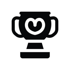 trophy glyph icon. Strong and solid vector icon for websites, mobile interfaces, presentations, and visual branding. High quality and easy to edit.